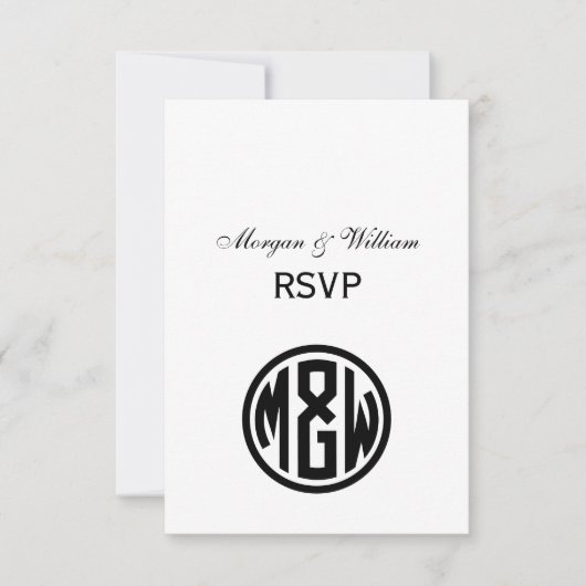Monogramm Schriftart DIY BG RSVP Karte (Vorderseite)