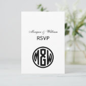 Monogramm Schriftart DIY BG RSVP Karte (Stehend Vorderseite)