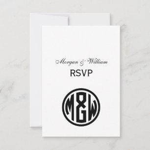 Monogramm Schriftart DIY BG RSVP Karte