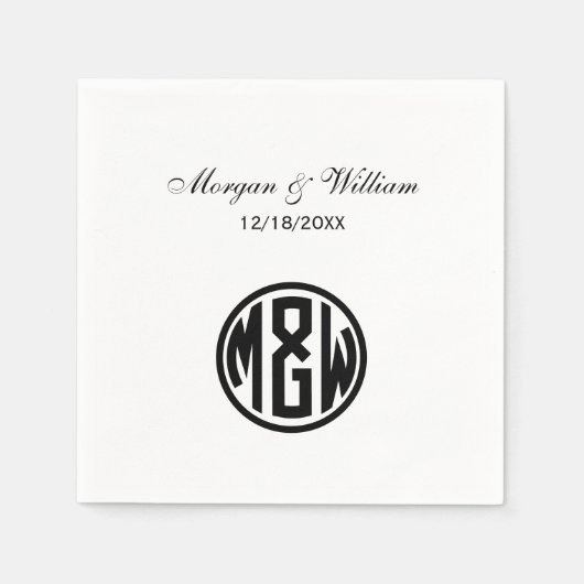 Monogramm Schriftart DIY BG Serviette (Vorderseite)