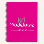 Monogramm Schriftart, handgezeichnet, rosa weiß Notizblock (Vorderseite)