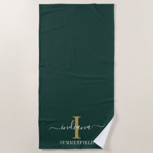 Monogramm Schriftname Elegant Minimalistisch Strandtuch