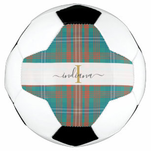 Monogramm Schriftname Karo Clan Wilson Tartan Fußball