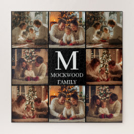 Monogramm-Schriftzug-Mehrfach-Foto-Familien-Gesche Puzzle