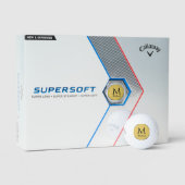Monogramm-Schriftzug Name Callaway Supersoft 12er Golfball (Verpackung)