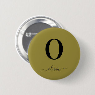 Monogramm‑Schriftzug Name personalisiert in Gold u Button