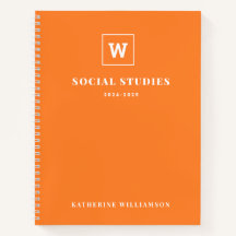 Monogramm-Schulfach Student Orange Benutzerdefinie