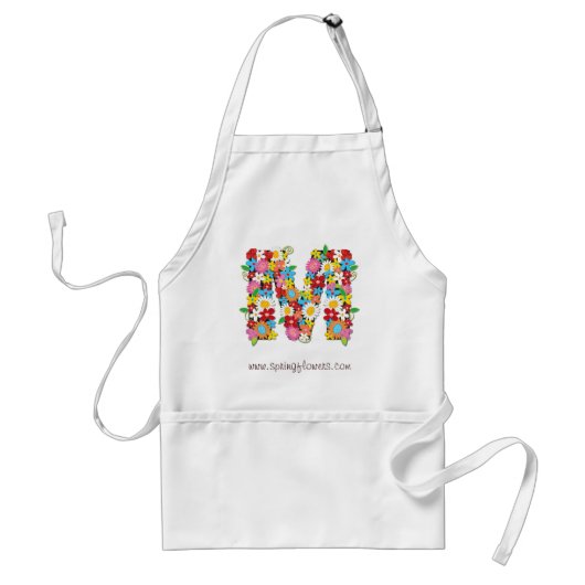 Monogramm-Schürze für Blütenfrüchte Schürze (Vorne)