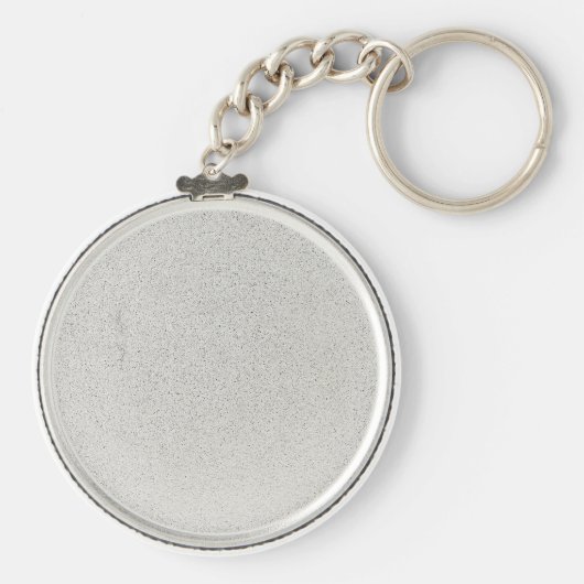 Monogramm Schwarz auf weißem Schlüsselanhänger (Rückseite)