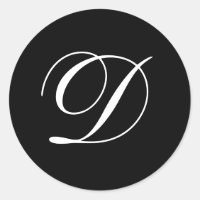 Monogramm-Schwarz-Aufkleber der Hochzeits-D