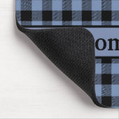 Monogramm Schwarz-Blau-Karo, Buffalo-Karo Mousepad (Ecke)