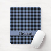 Monogramm Schwarz-Blau-Karo, Buffalo-Karo Mousepad (Mit Mouse)