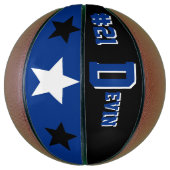 Monogramm Schwarz, Blau und Weiß Basketball (Vertikal)