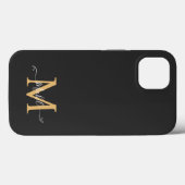Monogramm Schwarz | Elegant Minimalistisch Case-Mate iPhone Hülle (Rückseite (Horizontal))