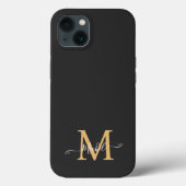 Monogramm Schwarz | Elegant Minimalistisch Case-Mate iPhone Hülle (Rückseite)