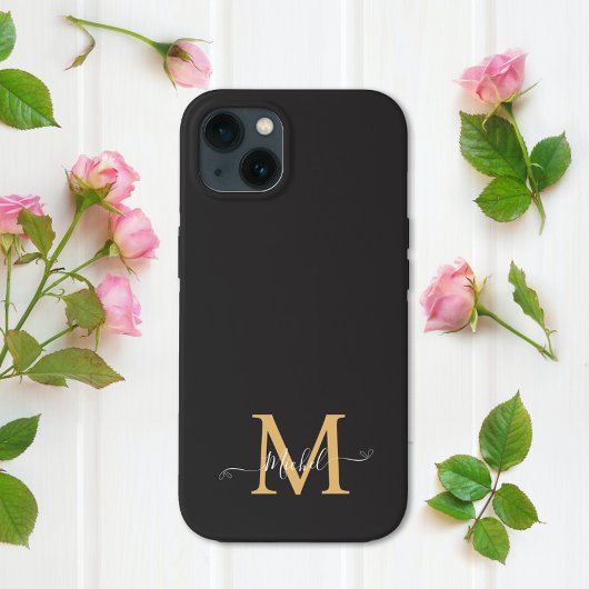 Monogramm Schwarz | Elegant Minimalistisch Case-Mate iPhone Hülle