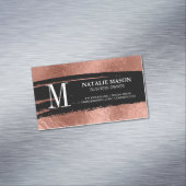Monogramm Schwarz gebürstet | ROSE Magnetische Visitenkarte (Beispiel)