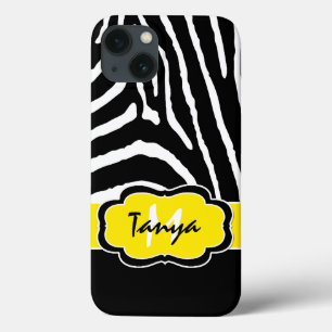 Monogramm Schwarz, Gelbe Zebrastreifen-iPad Air Hü Case-Mate iPhone Hülle
