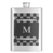 Monogramm Schwarz geprüft Flachmann (Vorderseite)