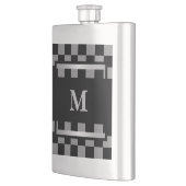 Monogramm Schwarz geprüft Flachmann (Links)