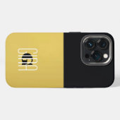 Monogramm Schwarz Gold & Girly Hübsche Initiale  iPhone Hülle (Rückseite (Horizontal))