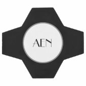 Monogramm Schwarz Grau Weiß Fußball (Flach)