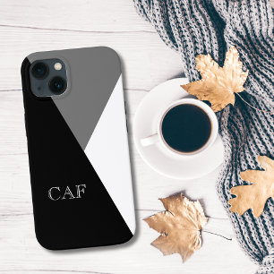 Monogramm Schwarz Grau Weiß Geometrisch Minimalist Case-Mate iPhone Hülle
