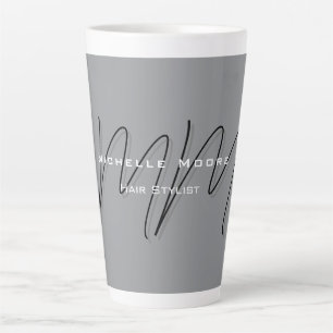 Monogramm Schwarz Graue Kalligrafie Milchtasse