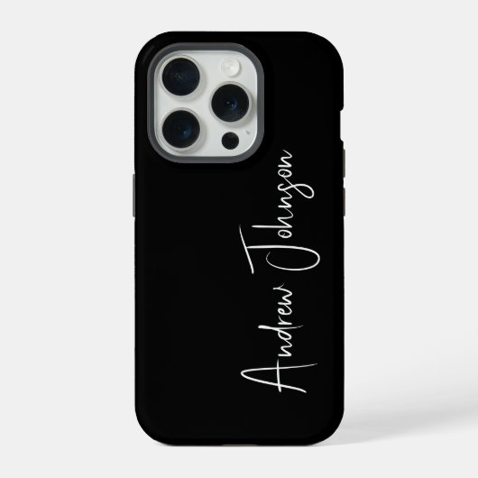 Monogramm Schwarz  iPhone Hülle (Rückseite)