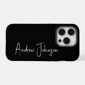 Monogramm Schwarz  iPhone Hülle (Rückseite (Horizontal))