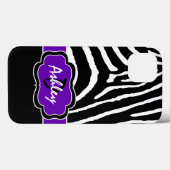 Monogramm Schwarz, Lila Zebra Stripe iPad Air Hüll Case-Mate iPhone Hülle (Rückseite (Horizontal))