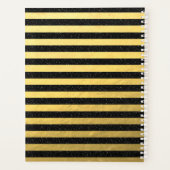 Monogramm Schwarz mit Imitaten Gold Foil Glitzer Planer (Rückseite)