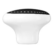 Monogramm Schwarz mit Punkten, Script-Schriftart Keramikknauf (Seitenansicht)