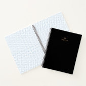 Monogramm Schwarz, modern Minimalistisch elegant Notizblock (Innenseite)