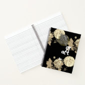 Monogramm Schwarz Notizblock (Innenseite)