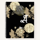 Monogramm Schwarz Notizblock (Vorderseite)