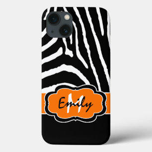 Monogramm Schwarz, Orange Zebra Stripe iPad Air Hü Case-Mate iPhone Hülle