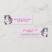 Monogramm (Schwarz/Rosa) mit Schwarz-Schönheit 2 Mini Visitenkarte (Vorne/Hinten)