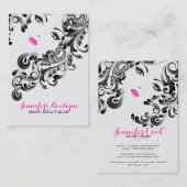 Monogramm Schwarz-Rosa-Schwarz-Schönheit 3 Visitenkarte (Vorne/Hinten)