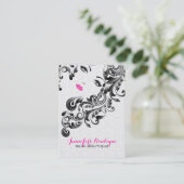 Monogramm Schwarz-Rosa-Schwarz-Schönheit 3 Visitenkarte (Stehend Vorderseite)