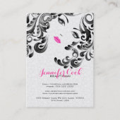 Monogramm Schwarz-Rosa-Schwarz-Schönheit 3 Visitenkarte (Rückseite)