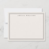 Monogramm Schwarz und Elfenbein Minimalistisch zwe Mitteilungskarte (Vorderseite)