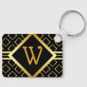 Monogramm SCHWARZ und FAUX Gold mit INITIALE Only Schlüsselanhänger (Vorderseite)