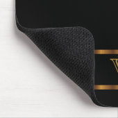 Monogramm Schwarz und Gold Mousepad (Ecke)