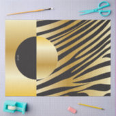 Monogramm Schwarz und Gold Streifen Zebra Muster Seidenpapier (Basteln)