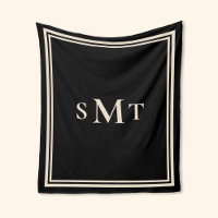Monogramm Schwarz und Mandeln mit drei Buchstaben