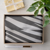 Monogramm Schwarz und Silber Streifen Zebra Muster Seidenpapier (Geschenk)