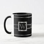 Monogramm Schwarz und Silber Tasse (Links)
