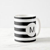 Monogramm, schwarz und weiß gestrichen (benutzerde kaffeetasse (VorderseiteRechts)