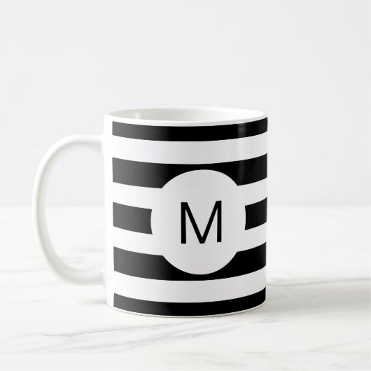 Monogramm, schwarz und weiß gestrichen (benutzerde kaffeetasse (Links)